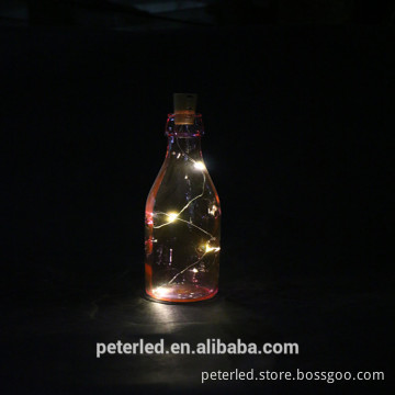 2016 led glass wine bottle cap light for shop window decoration